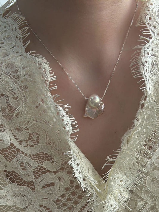 Fishtail Baroque Pearl S925 Silver Necklace