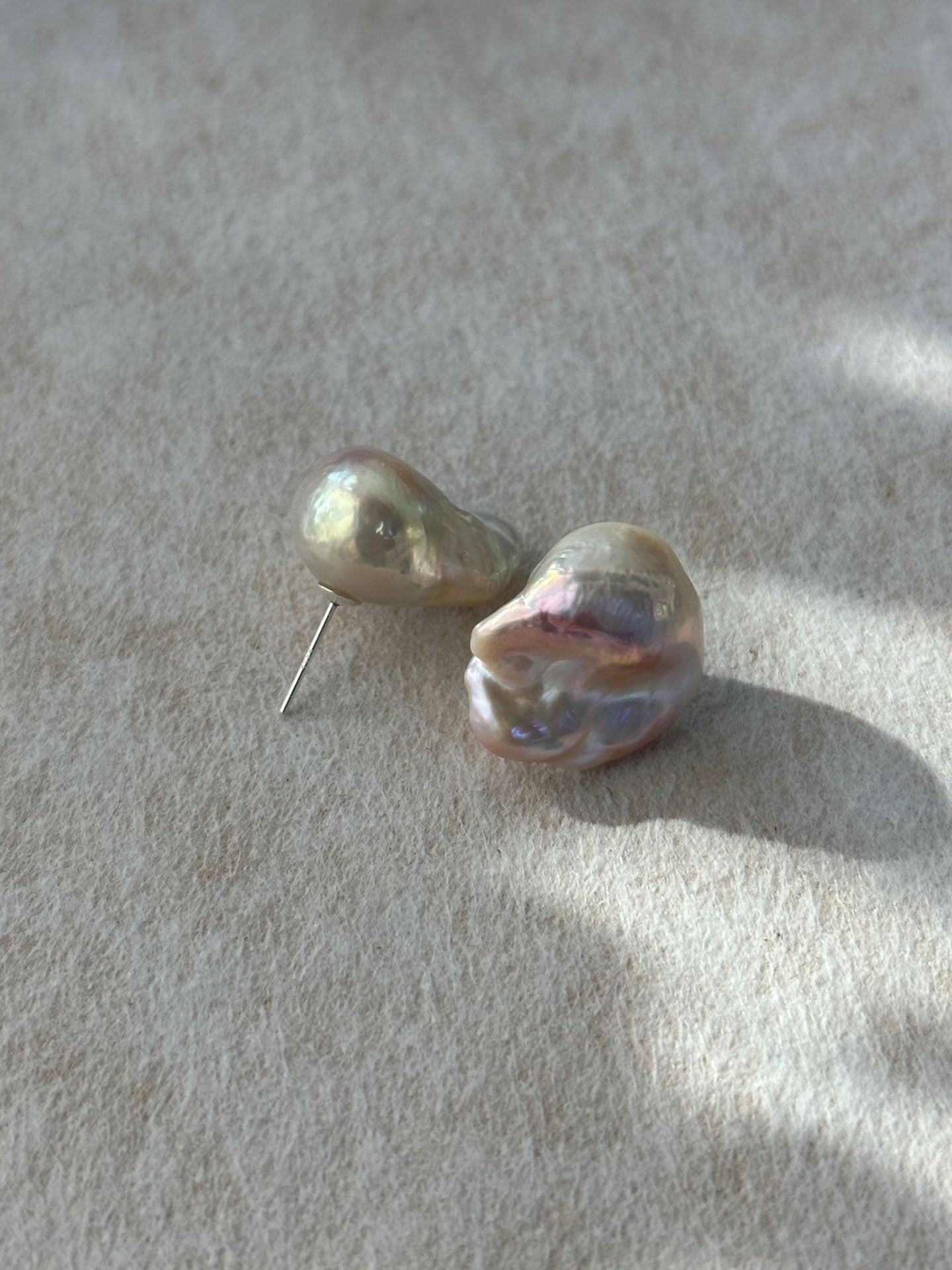 Ice Cream Baroque Pearl Stud Earrings