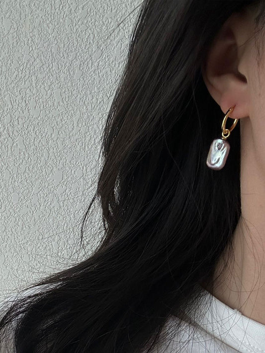 Purple Baroque Convertible Hoop Earrings
