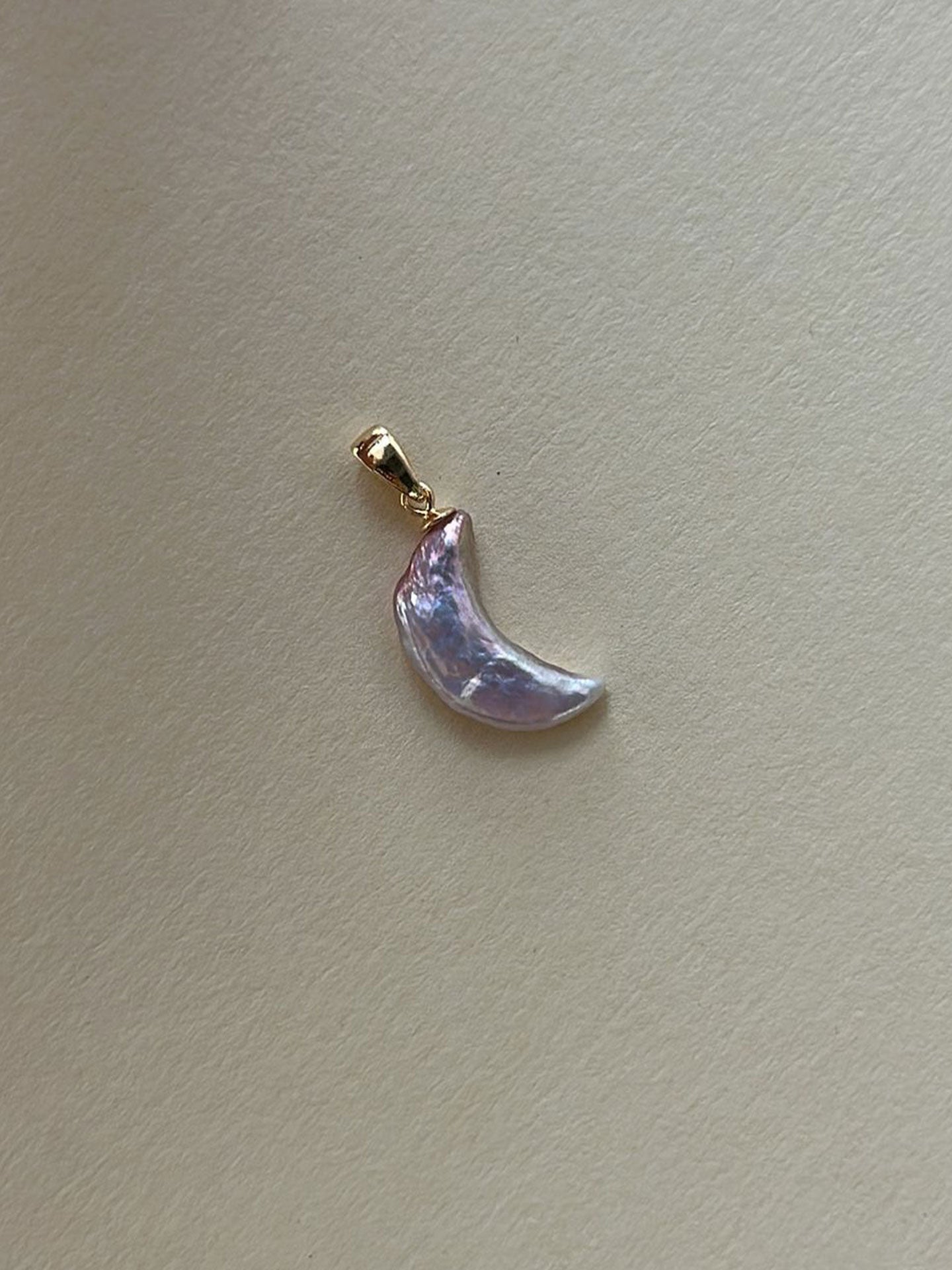 Crescent Purple Baroque Pearl 18K Gold-Plated Necklace