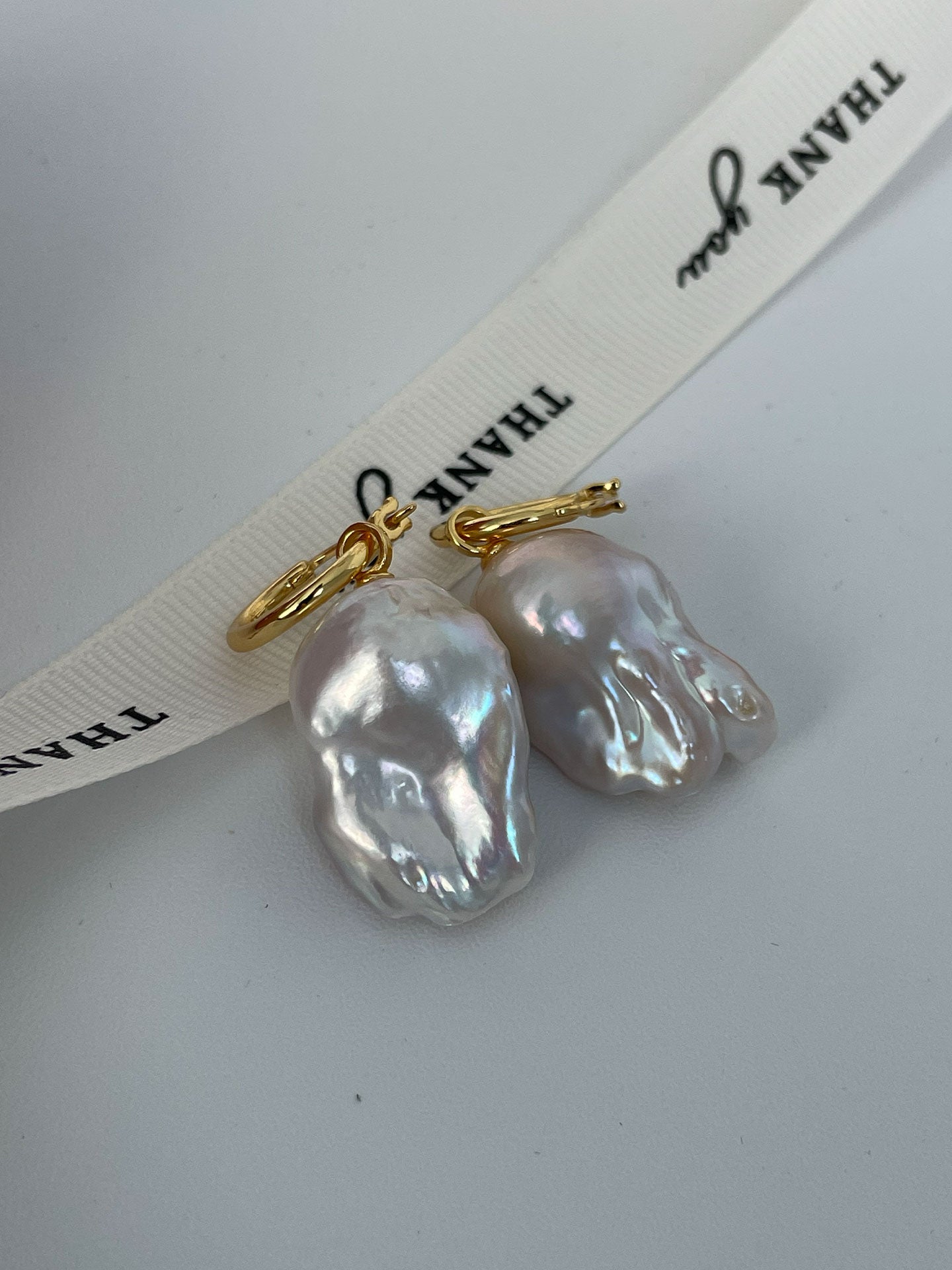 18K Gold-Plated Hoop Earrings with Detachable Baroque Pearl