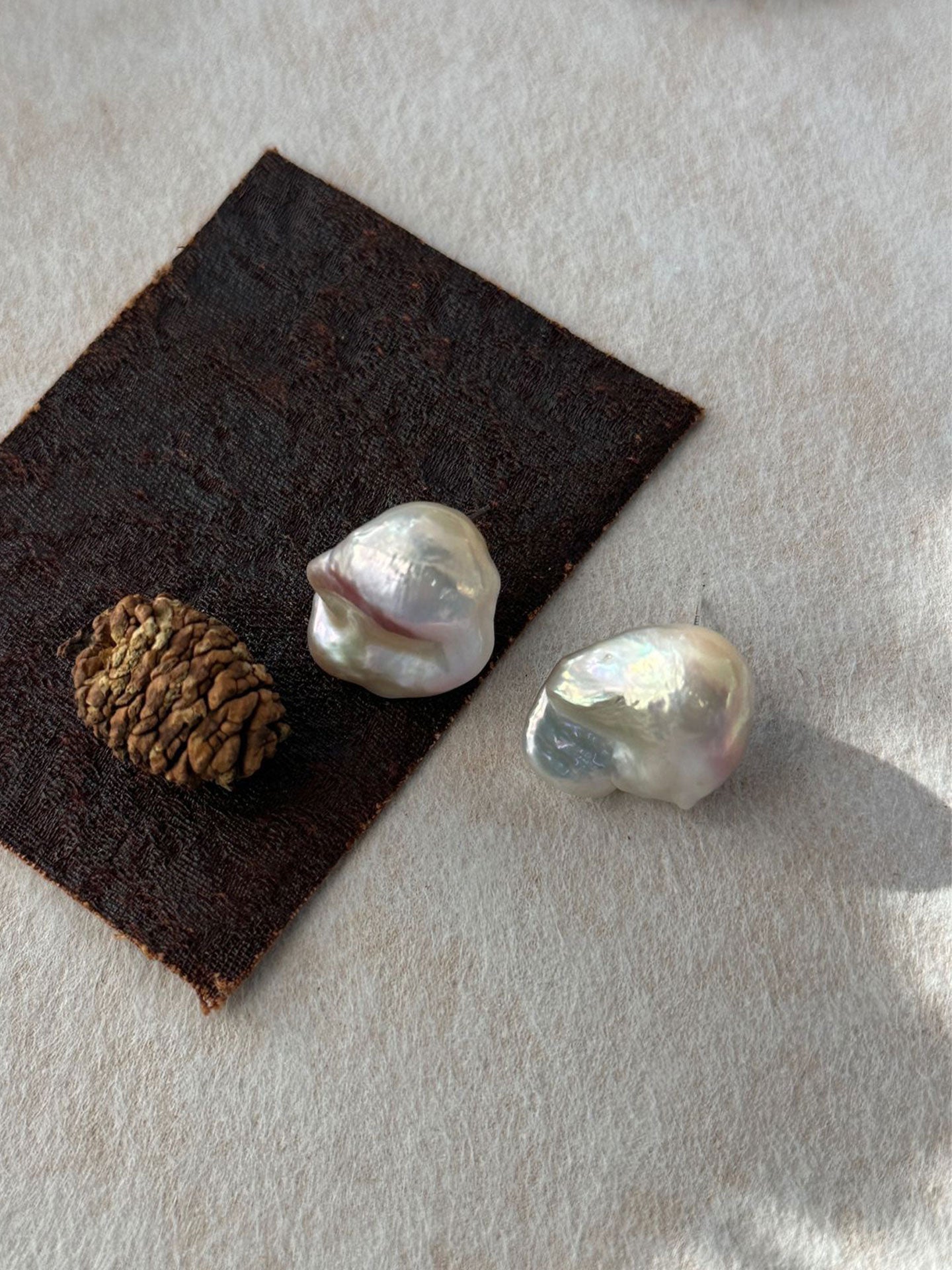 Ice Cream Baroque Pearl Stud Earrings