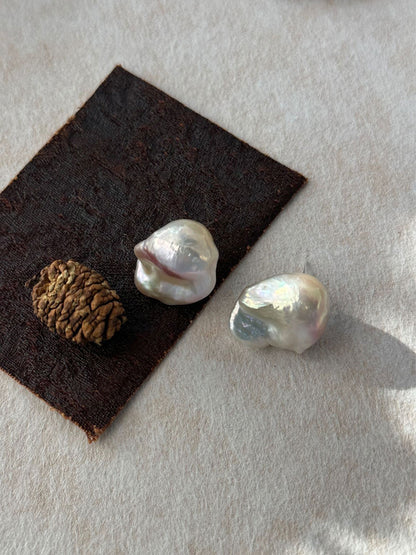 Ice Cream Baroque Pearl Stud Earrings