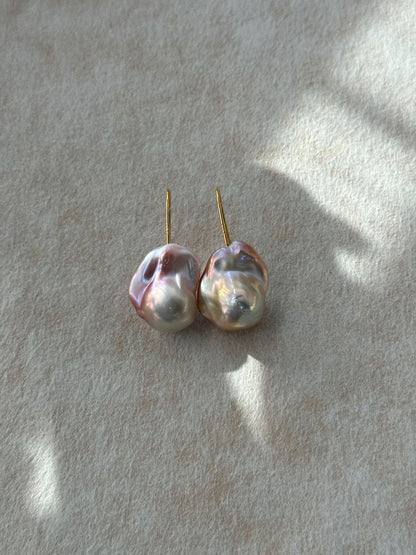 Fine Hook Earrings with Baroque Pearl Drop
