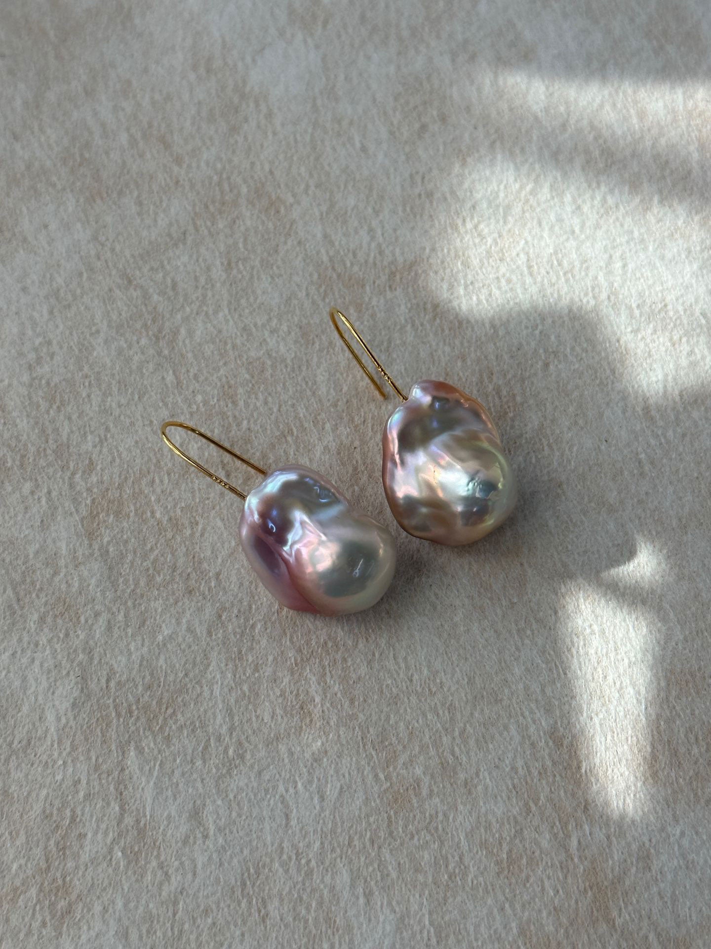 Fine Hook Earrings with Baroque Pearl Drop