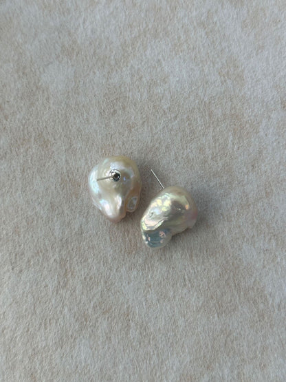 Ice Cream Baroque Pearl Stud Earrings