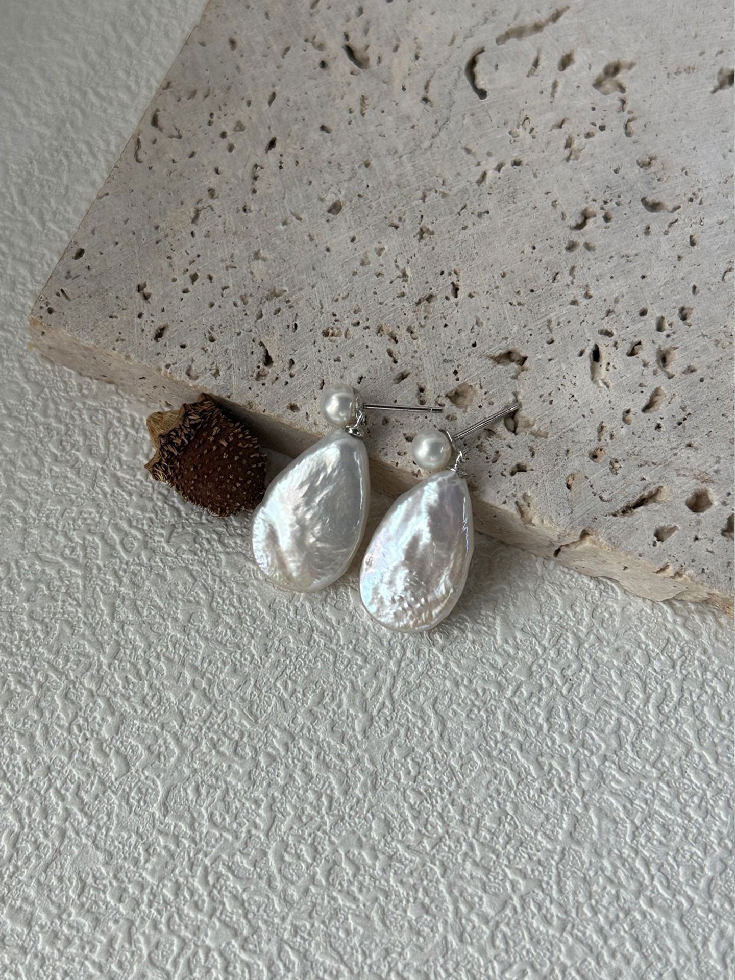 Teardrop Baroque Drop Earrings