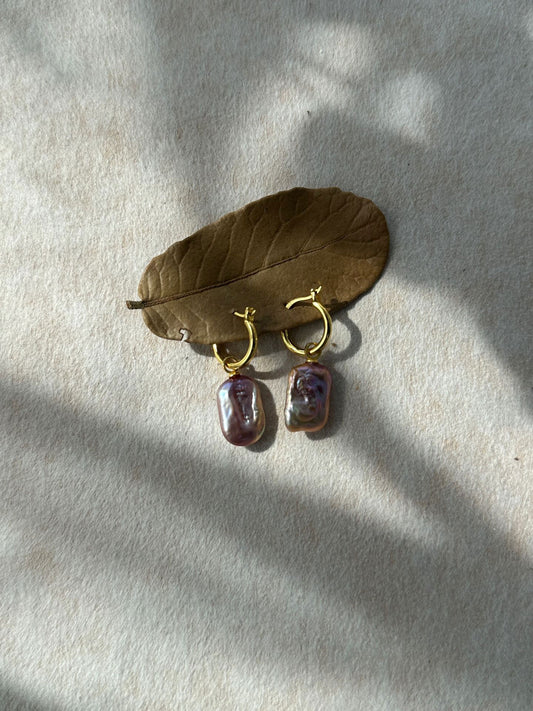 Purple Baroque Convertible Hoop Earrings