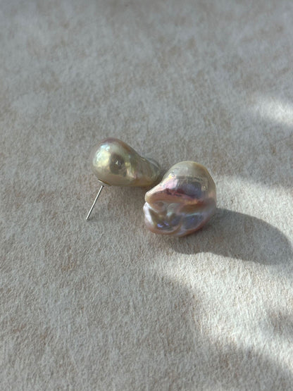 Ice Cream Baroque Pearl Stud Earrings