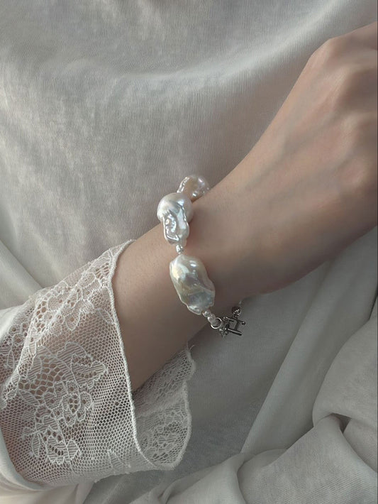 Large Baroque Pearl Bracelet with Rich Overtones
