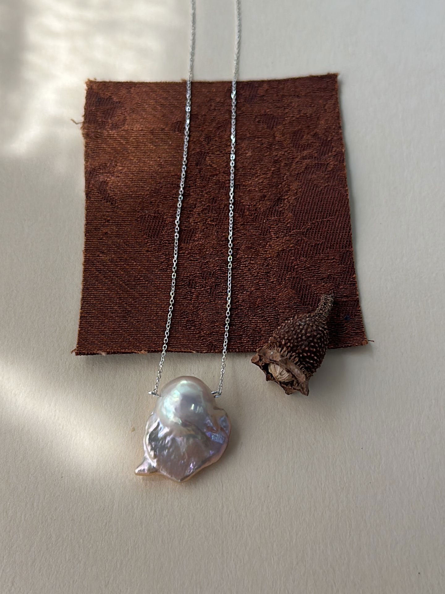 Fishtail Baroque Pearl S925 Silver Necklace