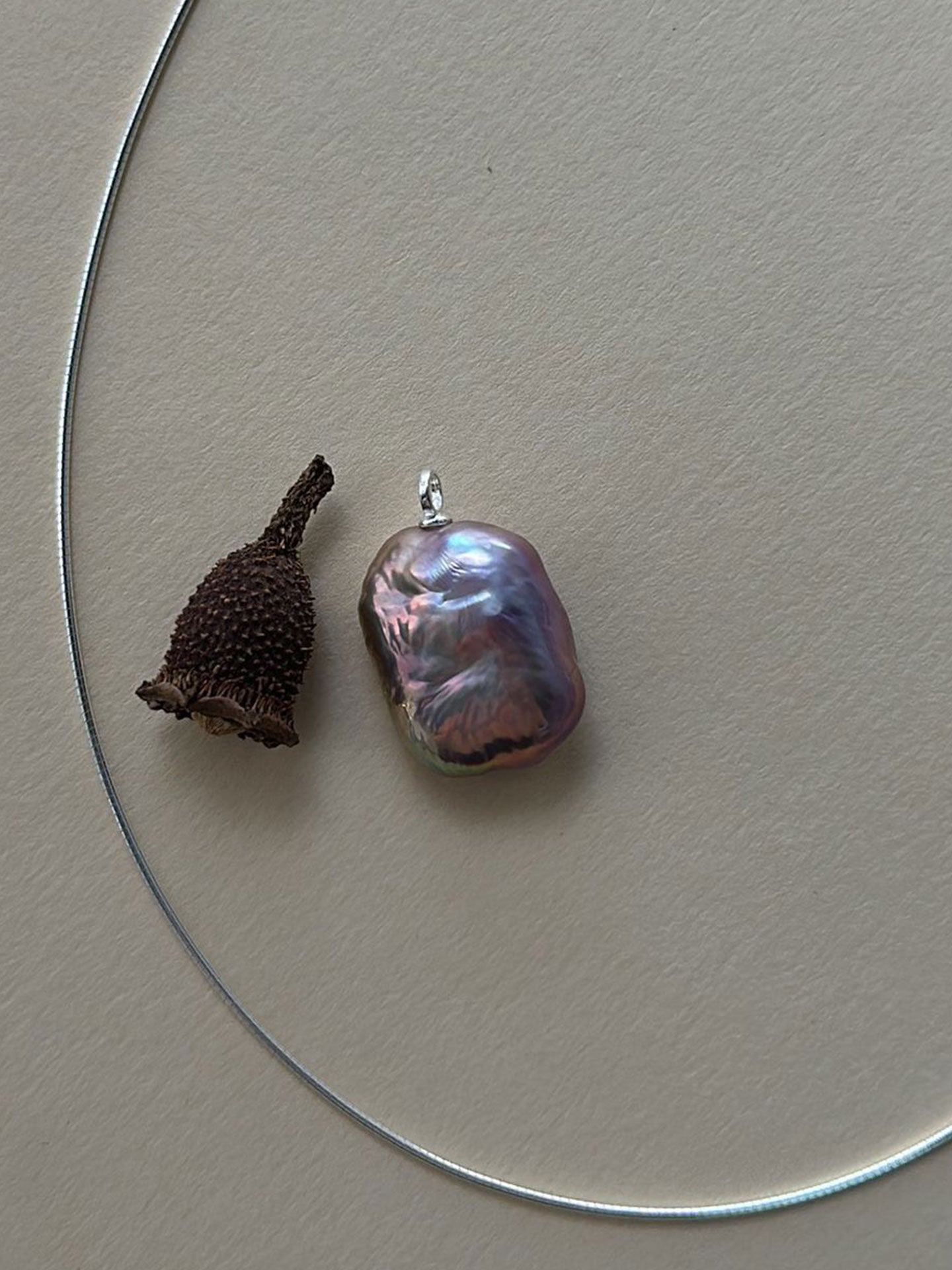 Detachable Blue-Violet Overtone Baroque Pearl Collar Necklace