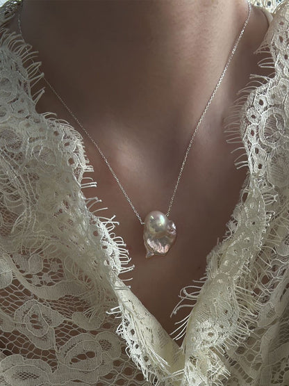 Fishtail Baroque Pearl S925 Silver Necklace