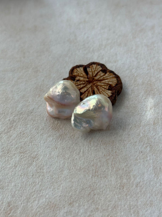 Ice Cream Baroque Pearl Stud Earrings