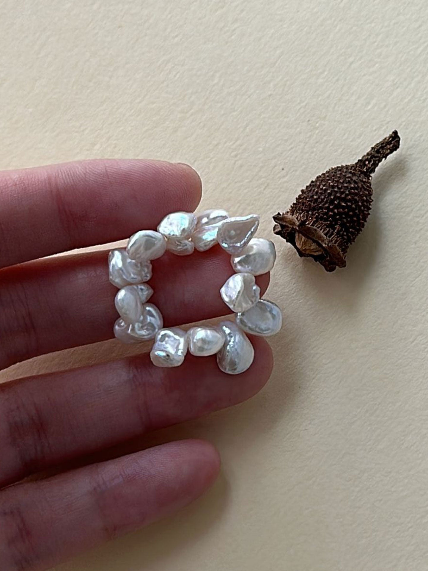Baroque Pearl Cluster Stretch Ring