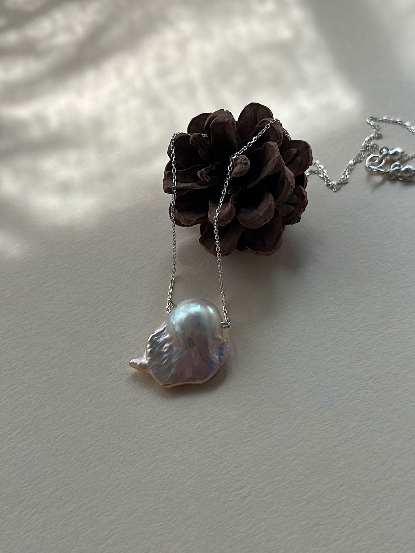 Fishtail Baroque Pearl S925 Silver Necklace