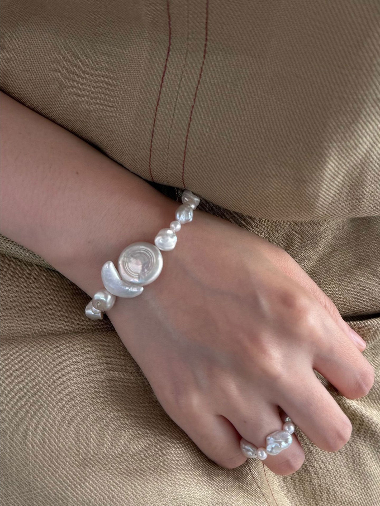 Sun & Moon Baroque Pearl Bracelet