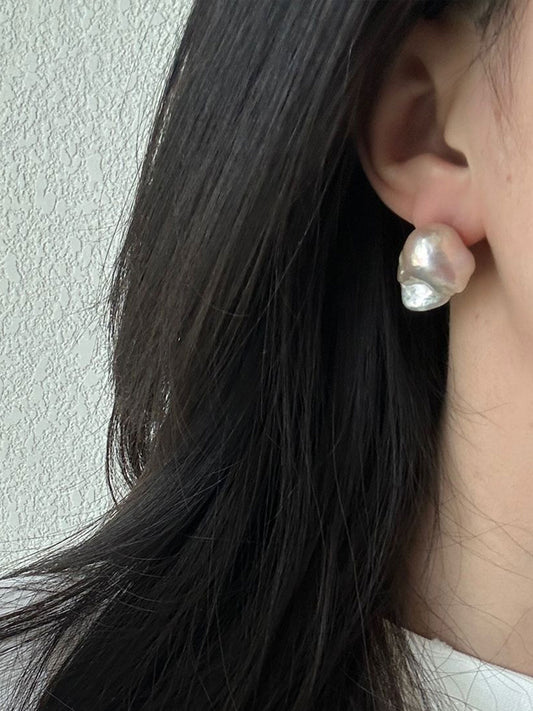 Ice Cream Baroque Pearl Stud Earrings