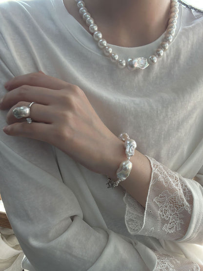 Large Baroque Pearl Bracelet with Rich Overtones