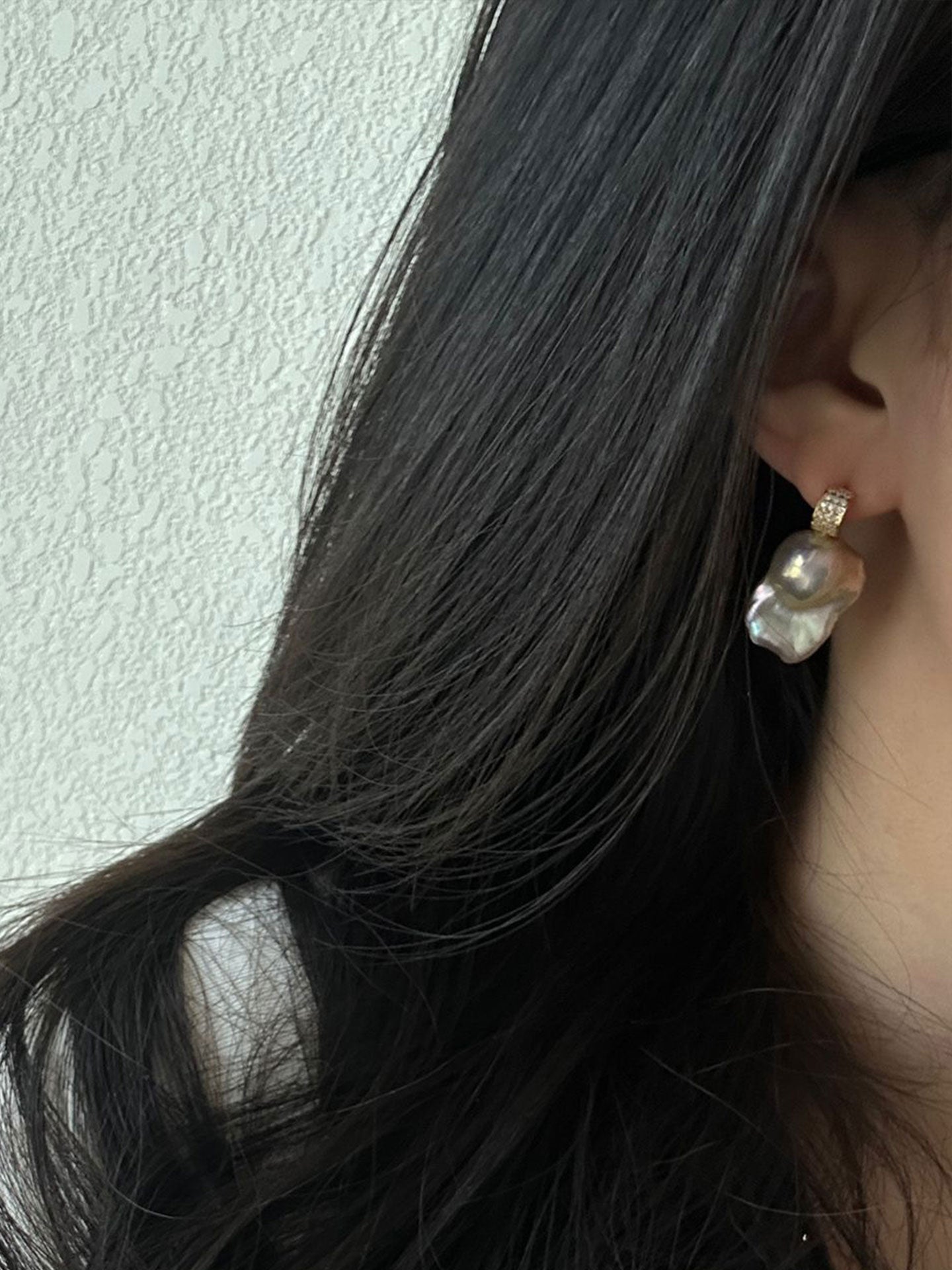 18K Gold-Plated Iridescent Baroque Pearl Drop